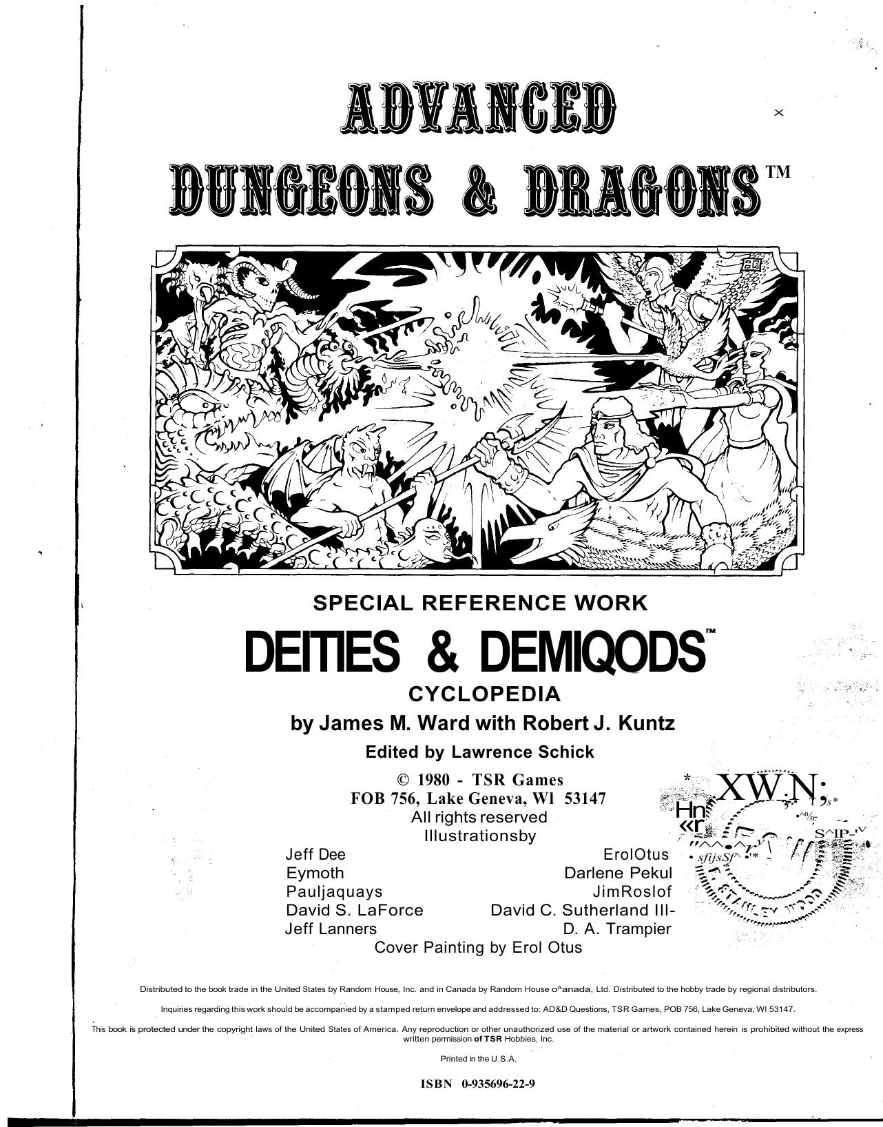 Dieties & Demigods (with Cthulhu)