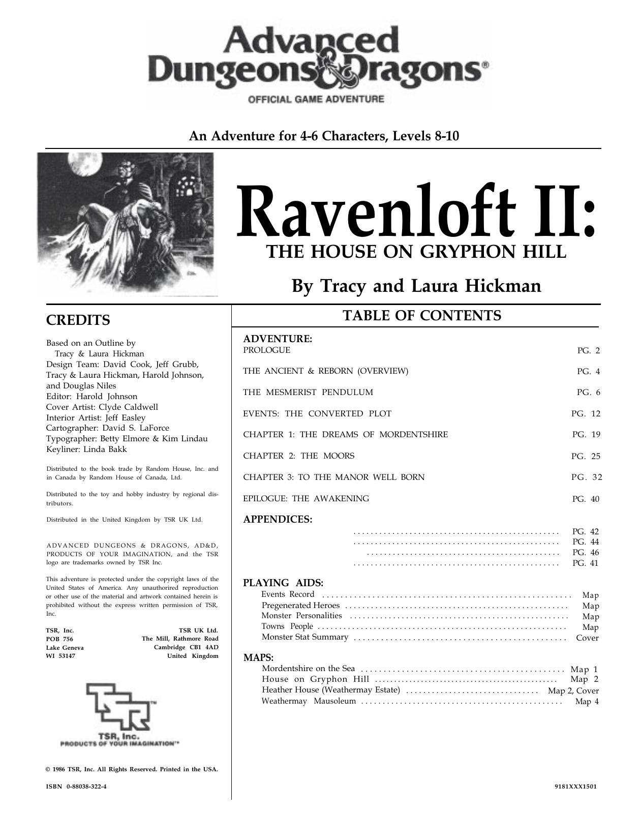 Ravenloft 2 House on Gryphon Hill