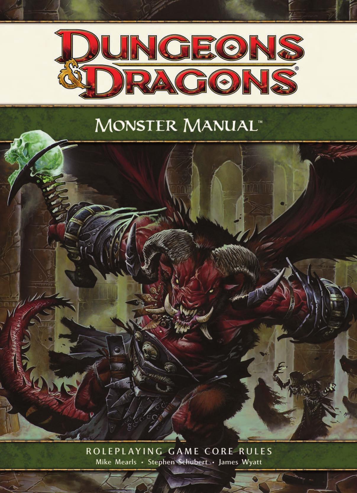 Dungeons & Dragons Monster Manual: Roleplaying Game Core Rules, 4th Edition